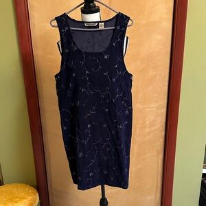 Elegant Navy Blue Embroidered Dress